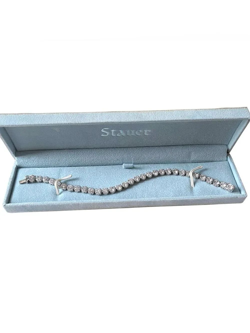 Stauer Sterling Silver Diamond Tennis Bracelet in Original Box